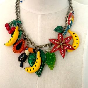Betsey Johnson fruit salad statement necklace